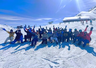 Grote groep Wintersport Montafon Oostenrijk